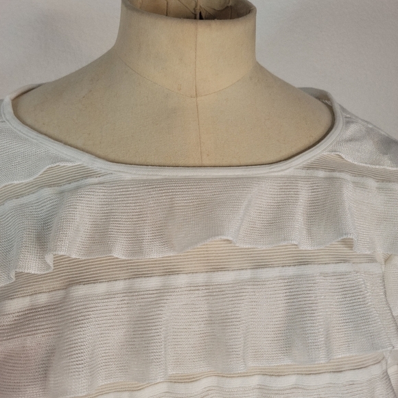 Vanessa Virginia Sz S Top All Over Ruffle White Anthropologie OB 712765 - Picture 2 of 7